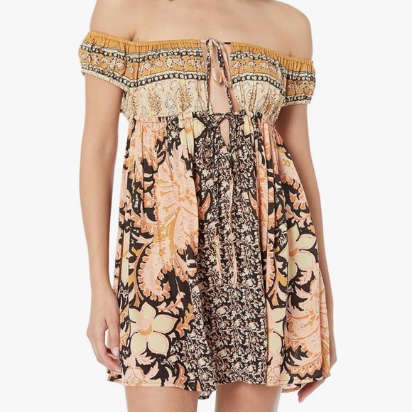 NWT Free People Bali Mariposa Print Mini Dress Black Combo XS - Picture 5 of 12